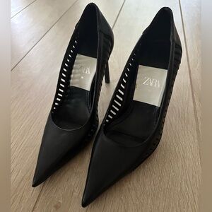 Zara Black Heels with Pointed Toe